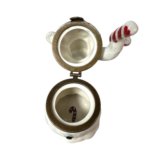 Classic Collectibles 1996 Ceramic Snowman Trinket Box Hinged - Picture 5 of 6